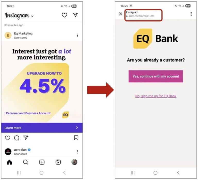 Fake bank ads on Instagram scam victims out of money