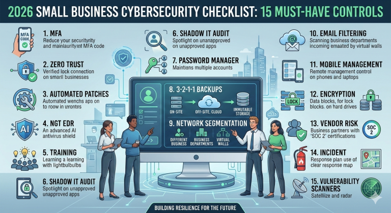 2026 Small Business Cybersecurity Powerful Checklist infographic